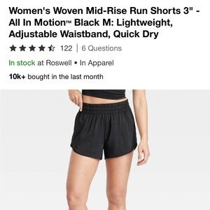 All in Motion Black Athletic Shorts